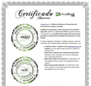 certificado alojamiento