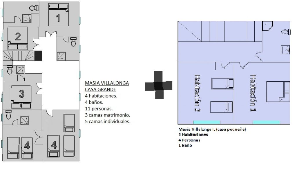 plano de casa grande y casa pequeña