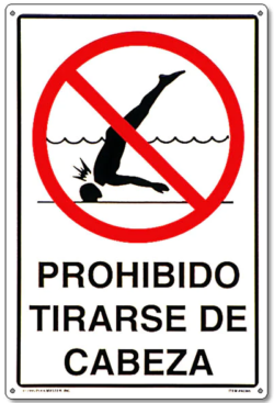 prohibido tirarse piscina